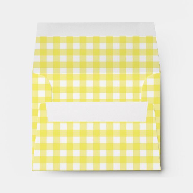 Enveloppes Design En vichy jaune et blanc (Dos (Bas))