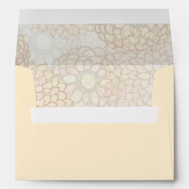 Enveloppes Design floral couleur crème (Dos (Bas))