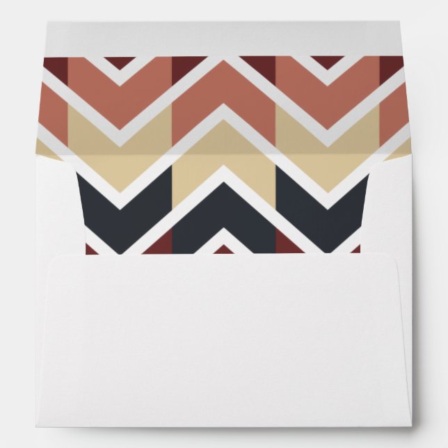 Enveloppes Design géométrique Couleur Vin, Turquoise, Beige,  (Dos (Bas))