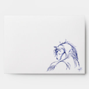 Enveloppes Dessin de la tête d'un cheval d'art