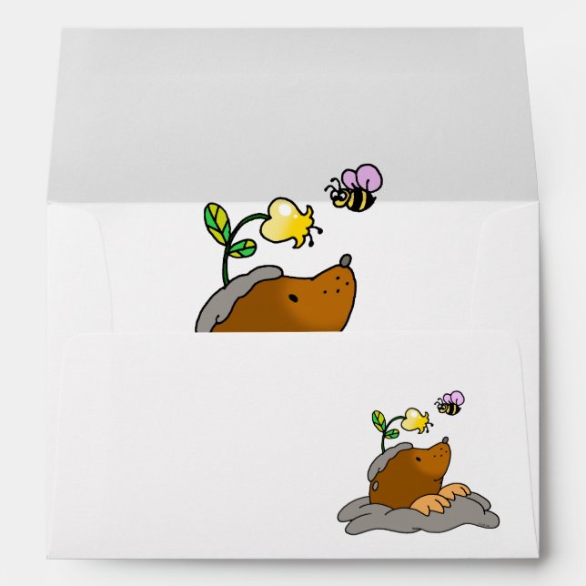 Enveloppes dessin mignon avec une abeille à fleurs (Dos (Bas))