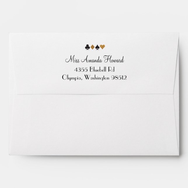 Enveloppes Destiny Vegas Mariage Faux Gold Parties scintillan (Dos (Haut rabat))