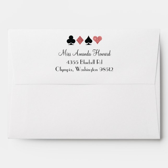 Enveloppes Destiny Vegas Mariage Rose Gold Parties scintillan (Dos (Haut rabat))