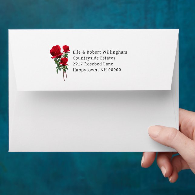 Enveloppes d'événements Mariage Red Roses (Hand)