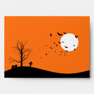 Enveloppes d'Halloween A7 pour cimetière et chauve