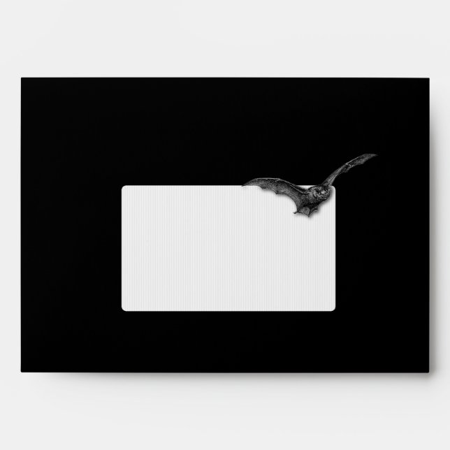 Enveloppes d'Halloween avec chauves-souris noires (Devant)