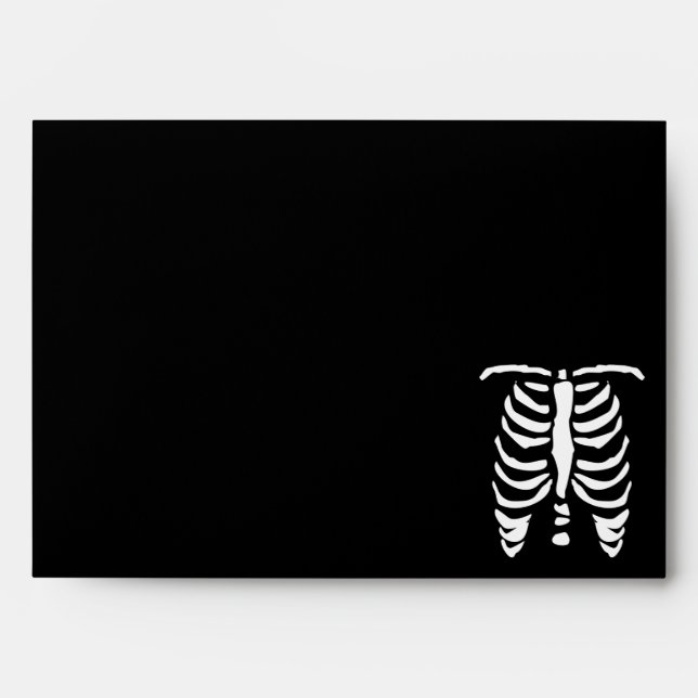Enveloppes d'Halloween avec dessin squelette éffra (Devant)