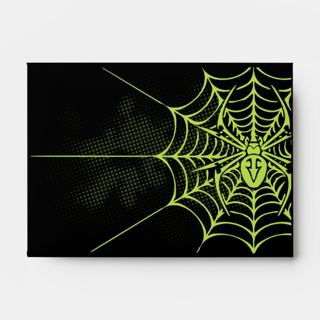 Enveloppes d'Halloween noir A6 Spider Web (Devant)