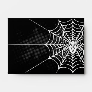 Enveloppes d'Halloween noir blanc A6 Spider Web