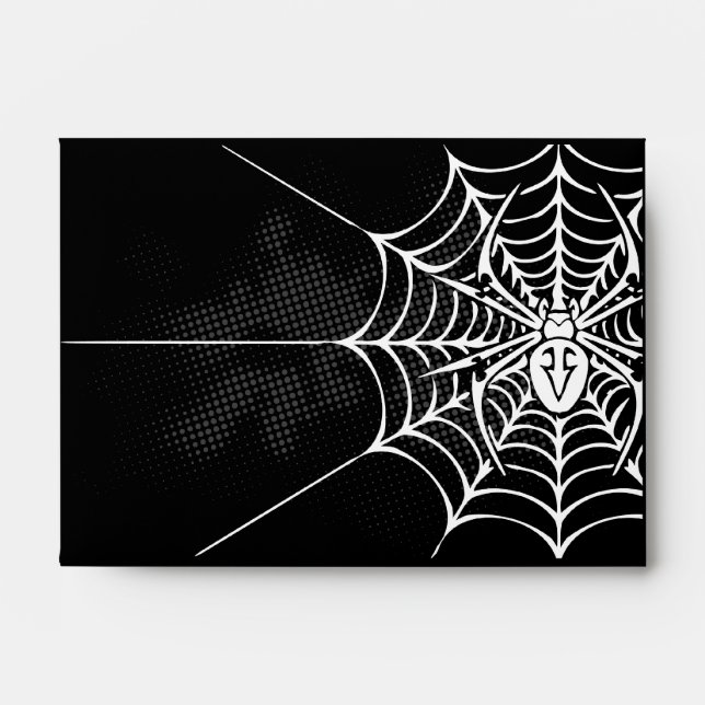 Enveloppes d'Halloween noir blanc A6 Spider Web (Devant)