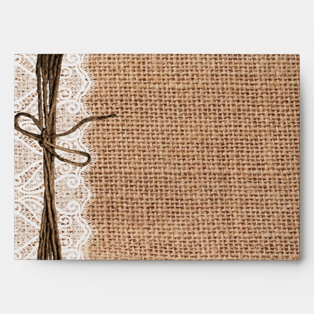 Enveloppes d'impression Country Burlap et Lace Twi (Devant)