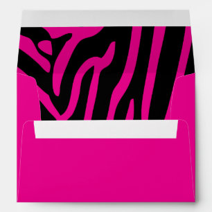 Enveloppes d'impression rose chaud et noir Zèbre