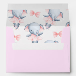 Enveloppes d'invitation Baby shower éléphant
