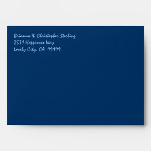 Enveloppes d'invitation bleue de la marine Damas r