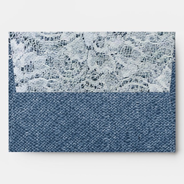Enveloppes d'invitation Denim & Lace Rustic (Dos (Haut rabat))