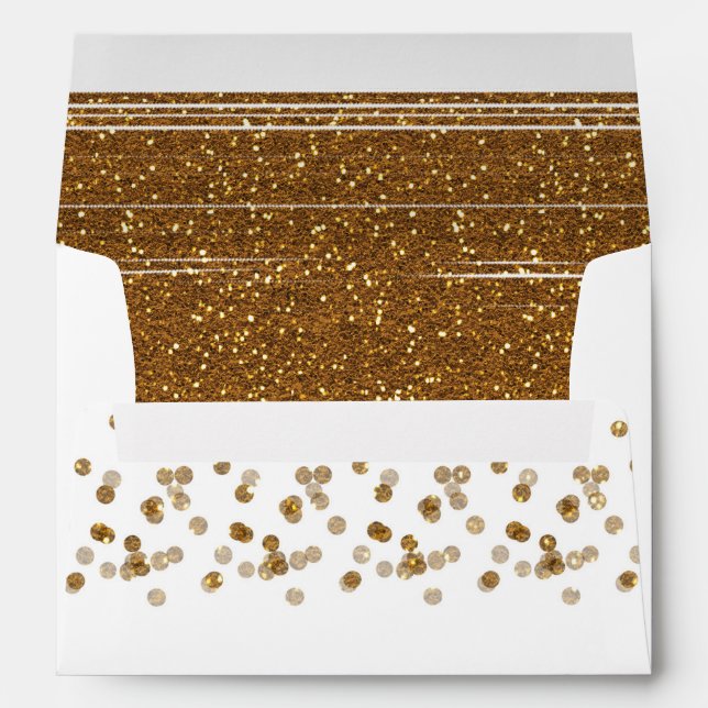 Enveloppes d'invitation d'or brossées Faux blanche (Dos (Bas))