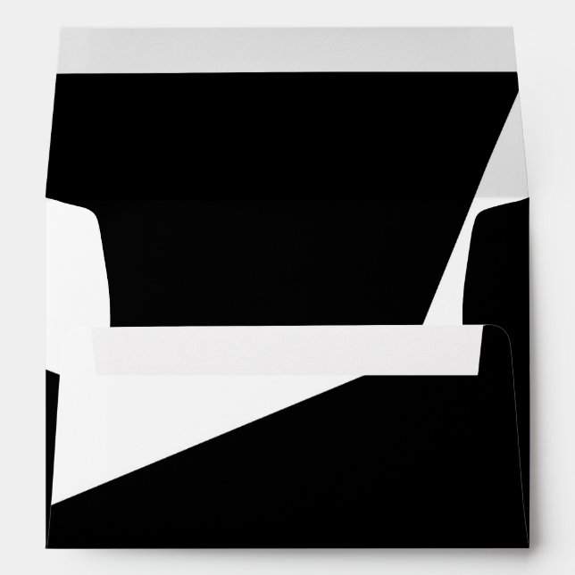 Enveloppes d'invitation élégantes noir et blanc ch (Dos (Bas))