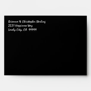 Enveloppes d'invitation en noir et blanc Damas