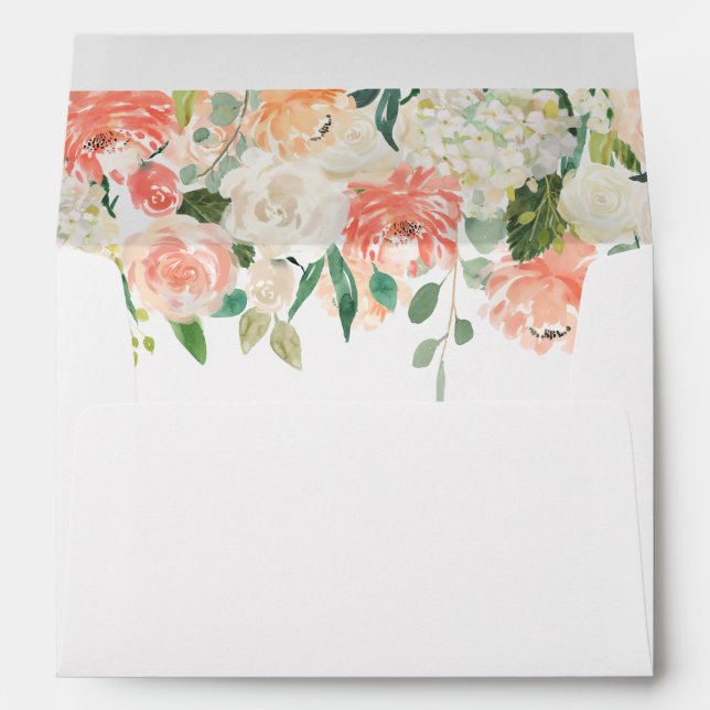 enveloppes d'invitation rayées par verdure florale (Dos (Bas))