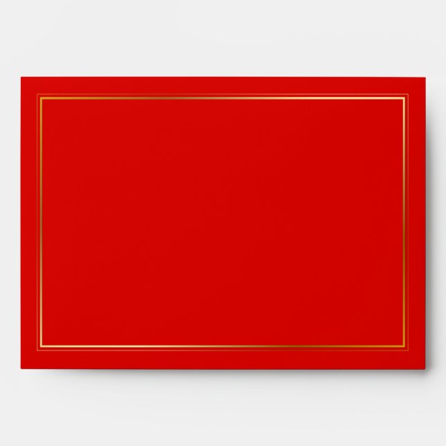 Enveloppes d'invitation rouges or élégants (Devant)