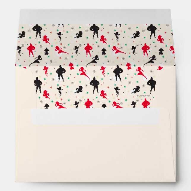 Enveloppes Disney | Les Incroyables | Motif de Noël (Dos (Bas))