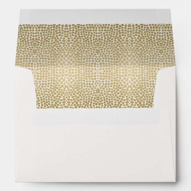 ENVELOPPES DOIGTS BLANCS D'OR GLAMOREUX MONOGRAMME MOSAÏQUE (Dos (Bas))
