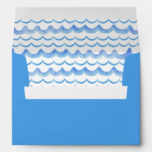 Enveloppes d'onde bleu aquarelle - Baby shower océ