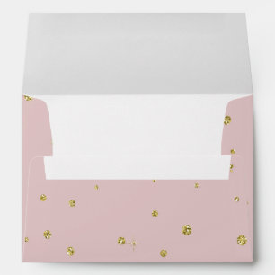 Enveloppes Dots Confetti de Parties scintillant Gold et Pink 
