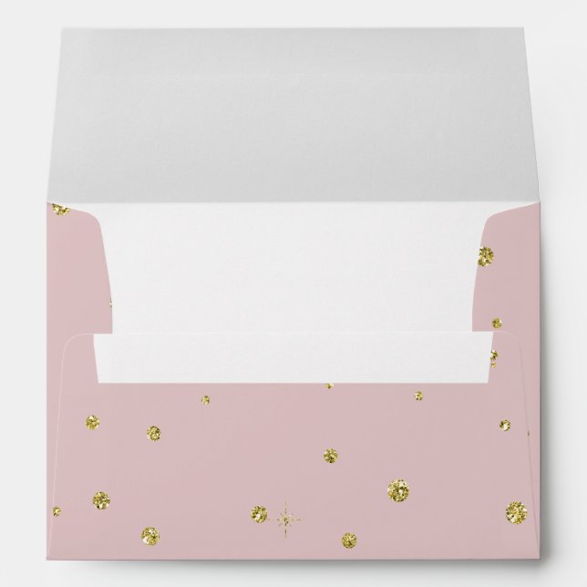 Enveloppes Dots Confetti de Parties scintillant Gold et Pink  (Dos (Bas))