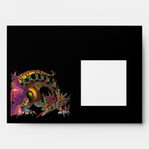 Enveloppes DRAGO, bleu noir rose violet rouge