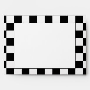 Enveloppes Drapeau noir et blanc des gagnants À damiers cour