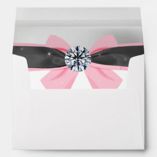 Enveloppes Draperie noire et blanche classique avec cabot ros