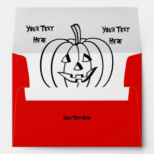 Enveloppes Drôle citrouille d'Halloween avec visage coupé
