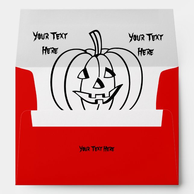 Enveloppes Drôle citrouille d'Halloween avec visage coupé (Dos (Bas))