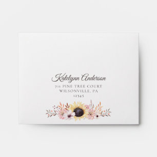 Enveloppes du bouquet RSVP de tournesol