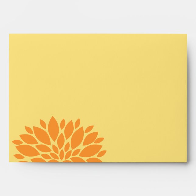Enveloppes Éclat floral orange et jaune-clair élégant (Devant)