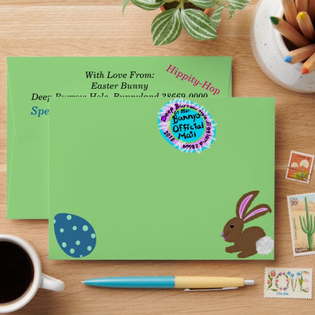 Enveloppes Édition de l'OEuf rayé de lapin de Pâques (Desk)