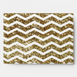 Enveloppes Effet Parties scintillant d'or Elegant Chevron Zig