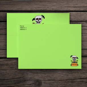 Enveloppes Éffrayant Halloween Arbre crâne Branches chauves-s