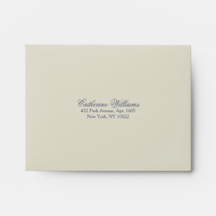 Enveloppes Elégant bleu et beige préadressés RSVP