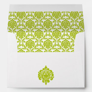 Enveloppes Élégant Damas vert