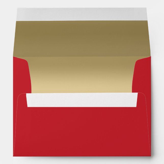 Enveloppes Elégant Faux Métallic Or Quilé Rouge Cuir (Dos (Bas))