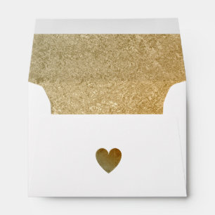 Enveloppes Elégant luxe Faux Gold Foil Heart 5 X 7 Mariage