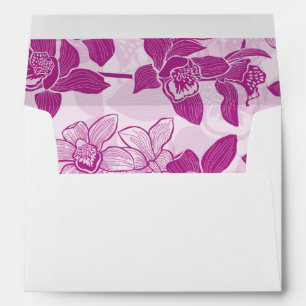 Enveloppes Elégant Magenta Orchid Floral