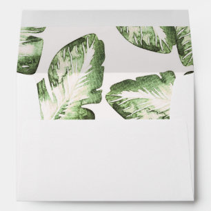 Enveloppes Élégant Mariage de  White Green Tropical Beach Feu