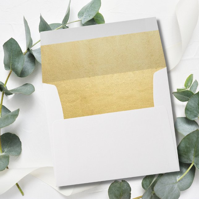 Enveloppes Élégant Mariage Faux Gold Foil Adresse de retour (Créateur téléchargé)