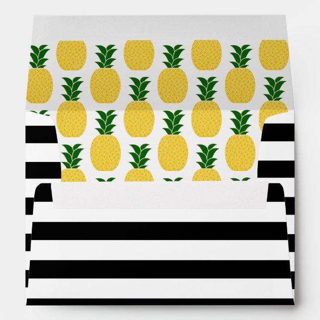 Enveloppes Élégant Motif d'ananas jaune (Dos (Bas))