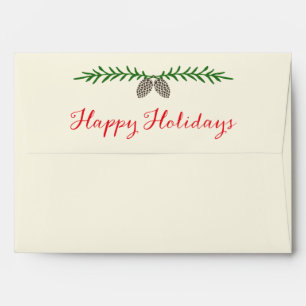 Enveloppes Élégant Pine Happy Holidays Pre-Addressed Envelope