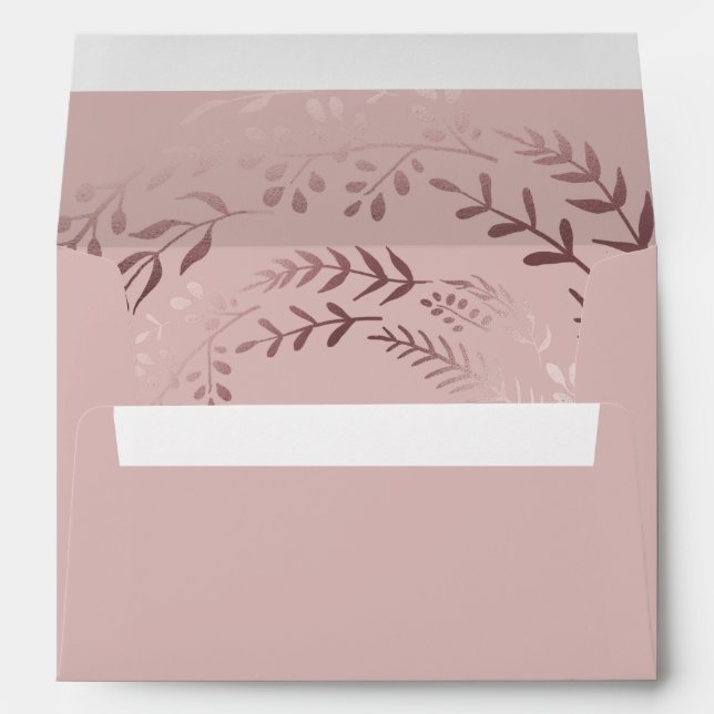 Enveloppes Elégant Rose Gold et rose Linke Mariage (Dos (Bas))