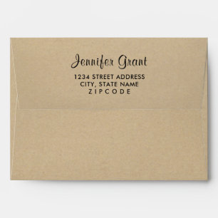 Enveloppes Elégant rustique Kraft Brown et Mariage noir